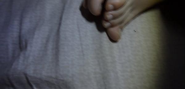 cum on sleeping chinese gf feet